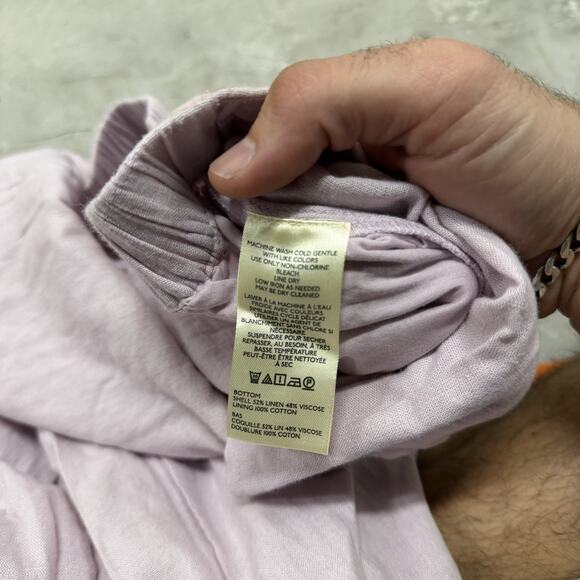 Free People Pants Women's Small Pink Mauve Boho Oversized Wide Leg Bottoms READ - Picture 10 of 10